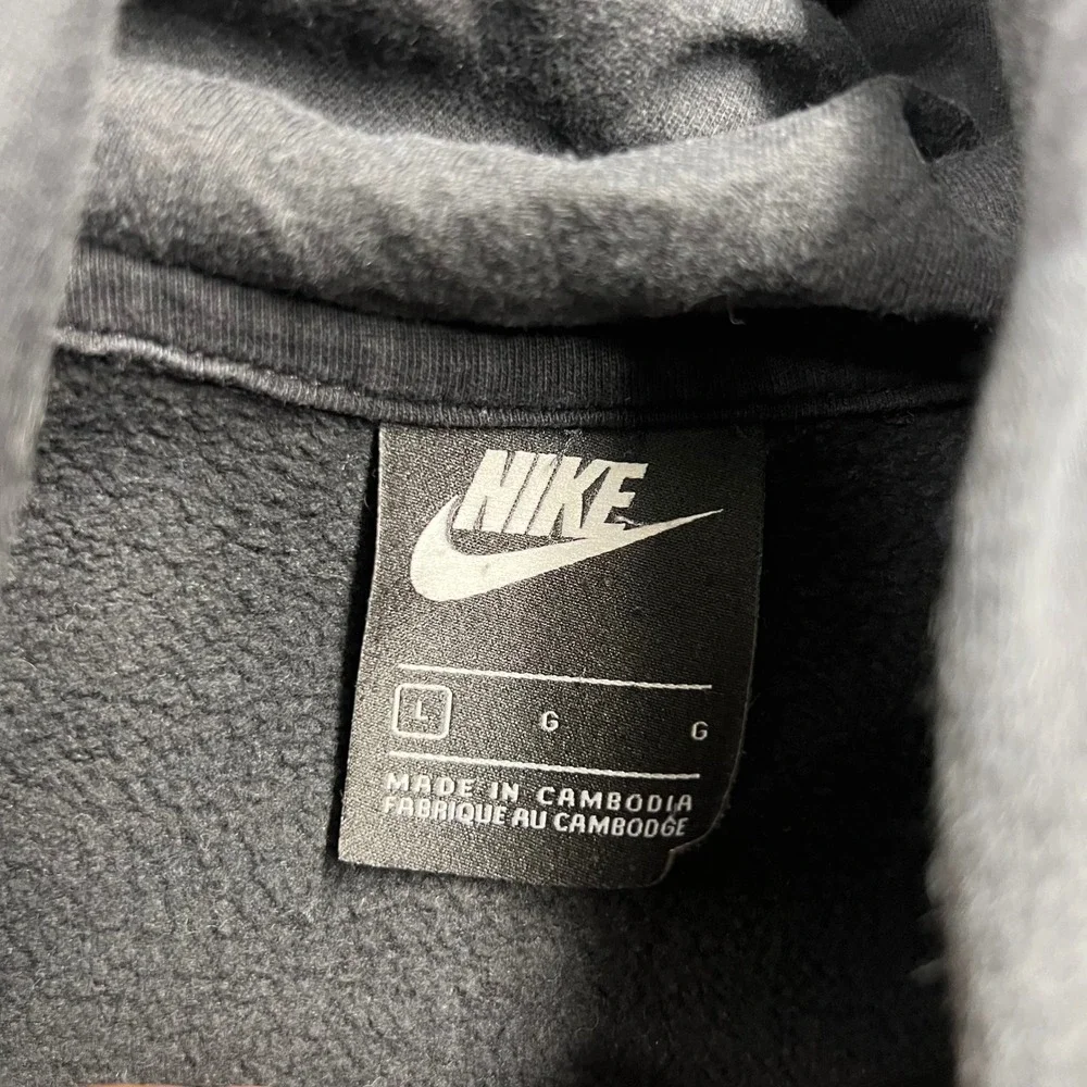 Nike Mens Hoodie Large Black White All Over Print Just Do It Swoosh Pullover